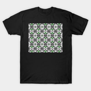 Abstract geometric pattern - green and black. T-Shirt